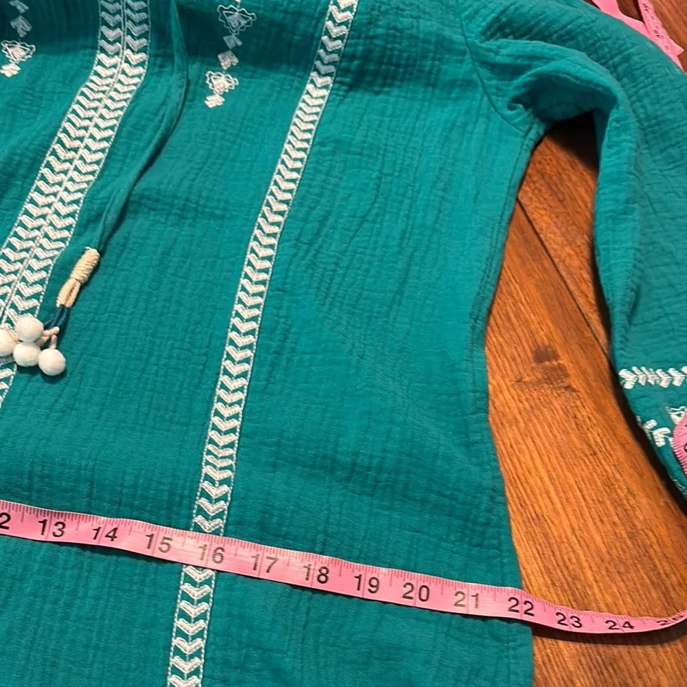 Soft Surroundings Teal and White Midi Dress - Picture 10 of 13